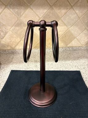 Toilet Paper Holder Freestanding Modern Bathroom Accessory Rustic Bronze